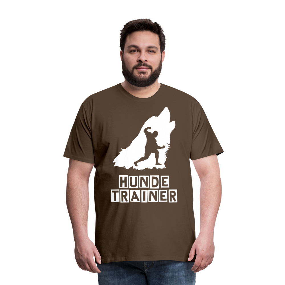 Männer Premium T-Shirt - Hundetrainer Design - Edelbraun