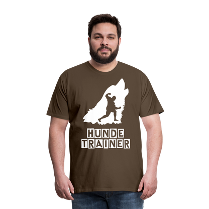 Männer Premium T-Shirt - Hundetrainer Design - Edelbraun