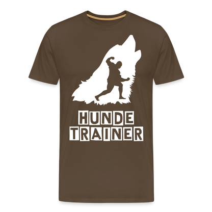 Männer Premium T-Shirt - Hundetrainer Design - Edelbraun