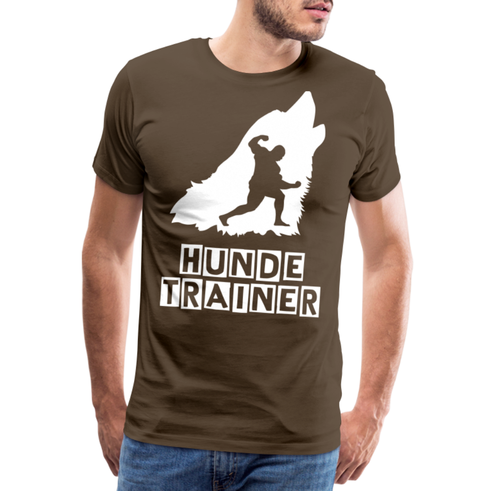 Männer Premium T-Shirt - Hundetrainer Design - Edelbraun