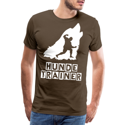 Männer Premium T-Shirt - Hundetrainer Design - Edelbraun