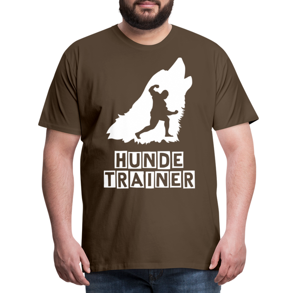 Männer Premium T-Shirt - Hundetrainer Design - Edelbraun