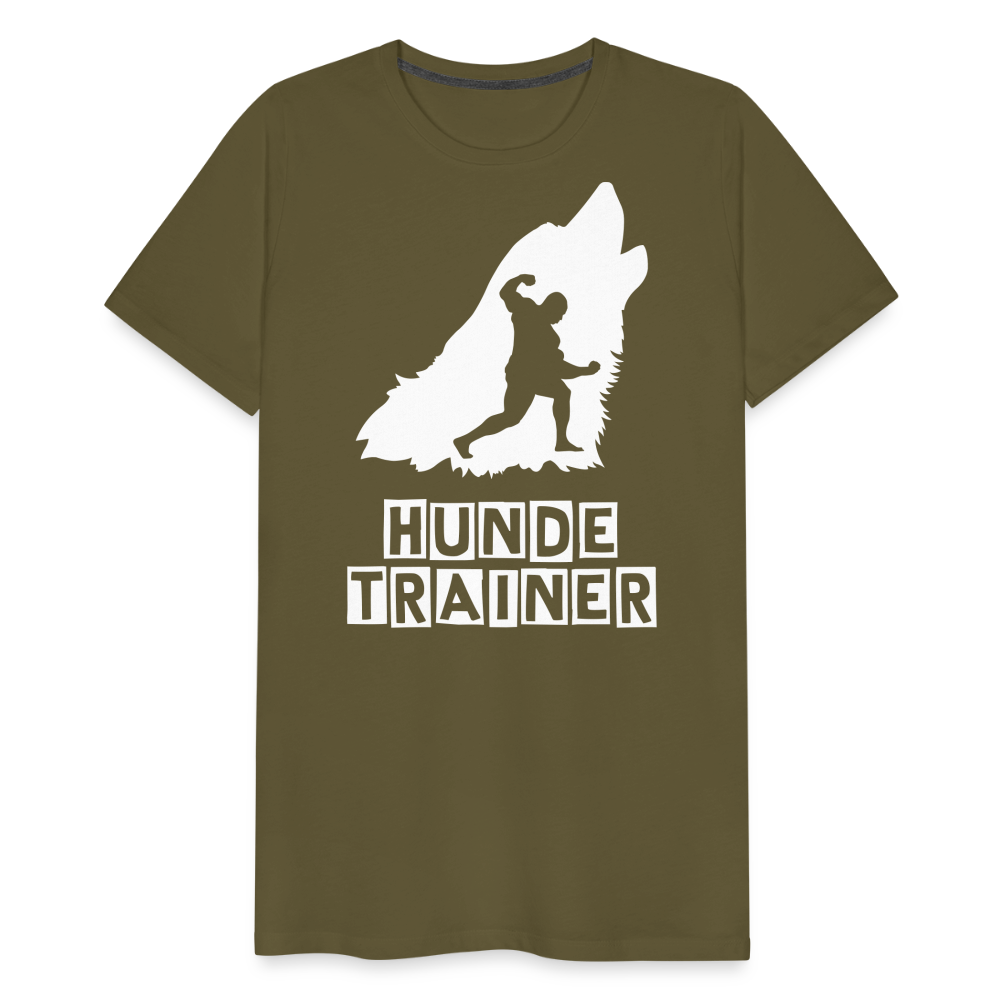 Männer Premium T-Shirt - Hundetrainer Design - Khaki