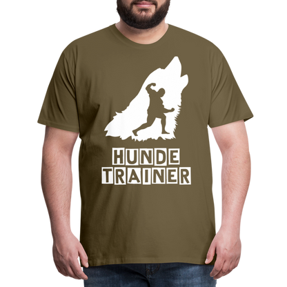 Männer Premium T-Shirt - Hundetrainer Design - Khaki