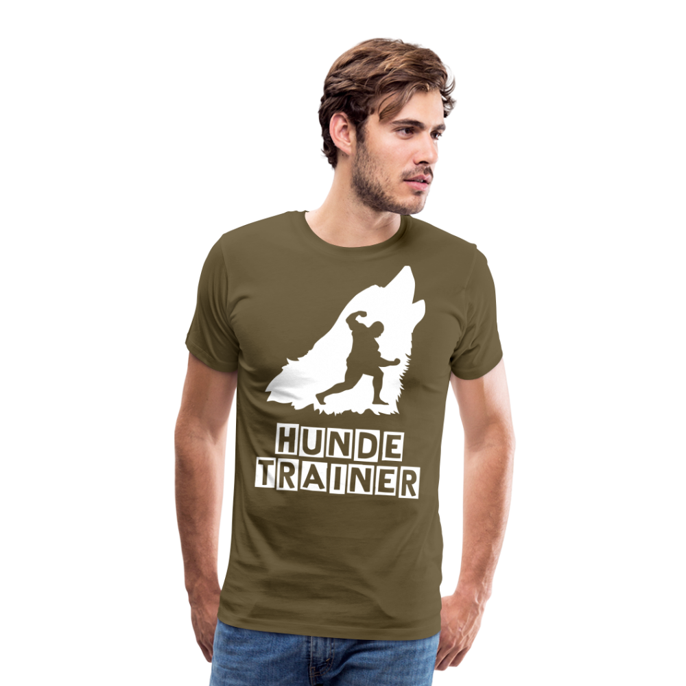 Männer Premium T-Shirt - Hundetrainer Design - Khaki