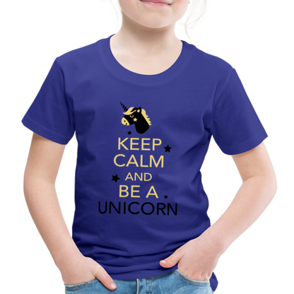 Kinder Premium T-Shirt - Keep Calm and be a Unicorn - Königsblau