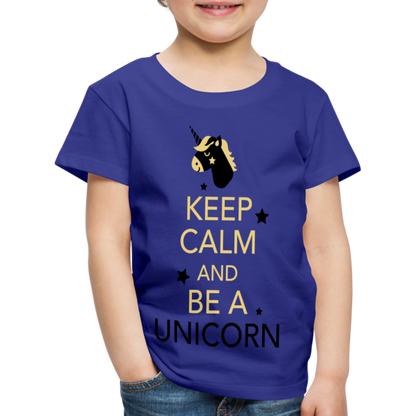 Kinder Premium T-Shirt - Keep Calm and be a Unicorn - Königsblau