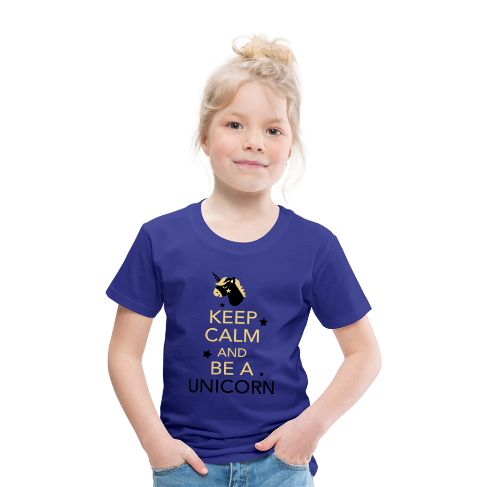 Kinder Premium T-Shirt - Keep Calm and be a Unicorn - Königsblau