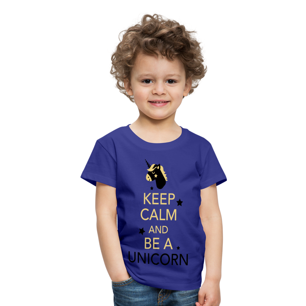 Kinder Premium T-Shirt - Keep Calm and be a Unicorn - Königsblau