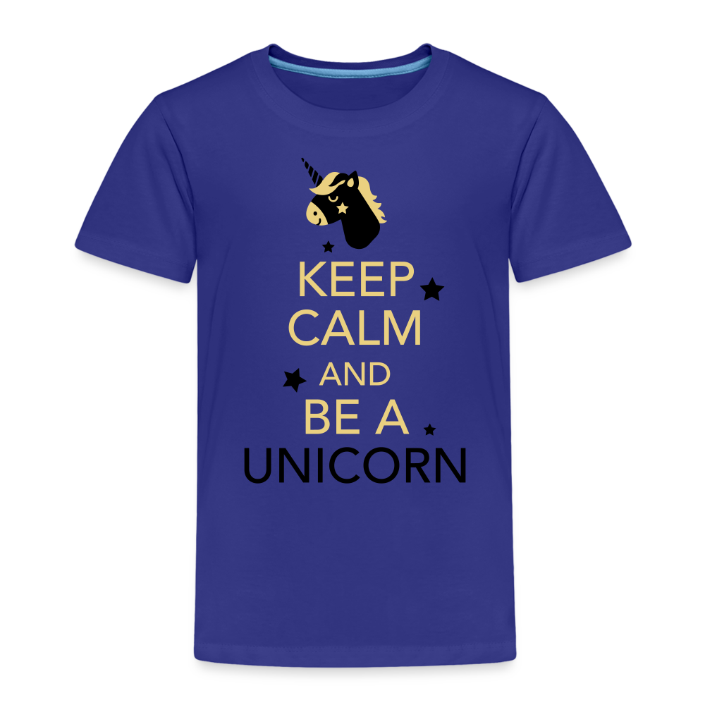 Kinder Premium T-Shirt - Keep Calm and be a Unicorn - Königsblau