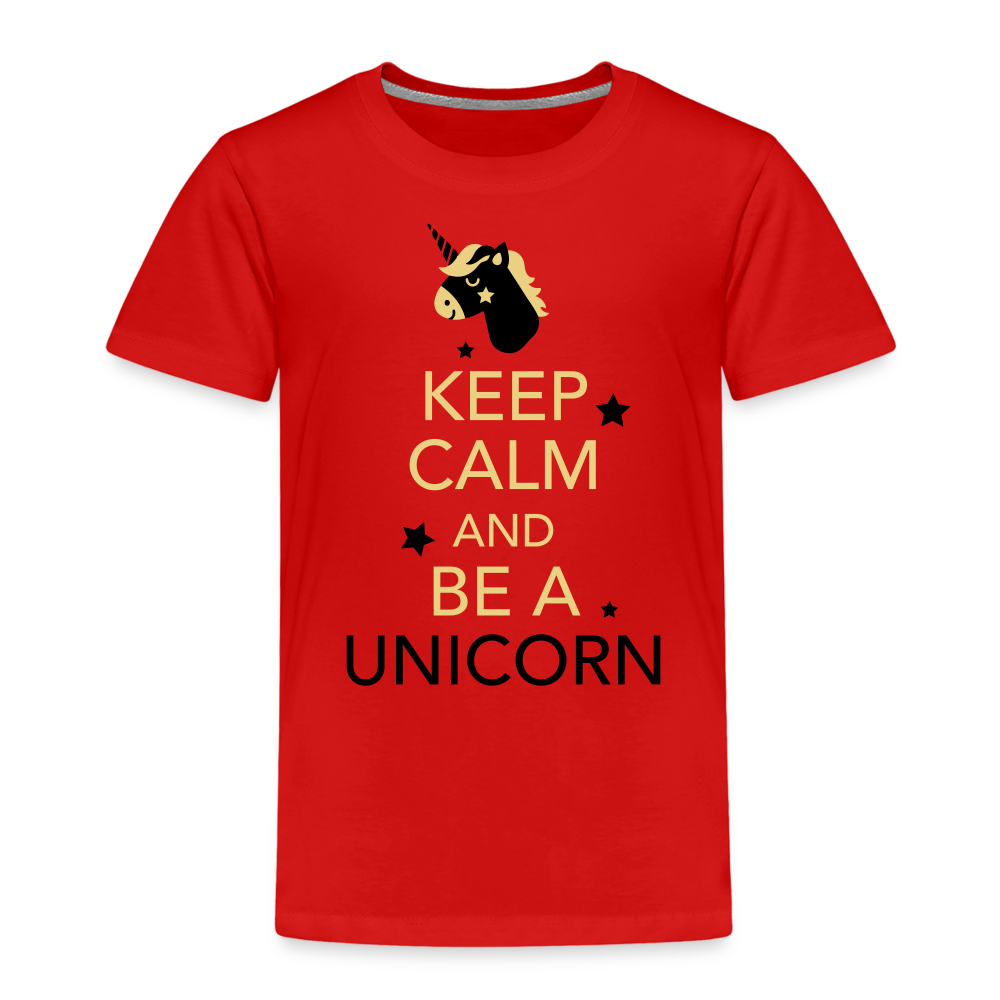 Kinder Premium T-Shirt - Keep Calm and be a Unicorn - Rot