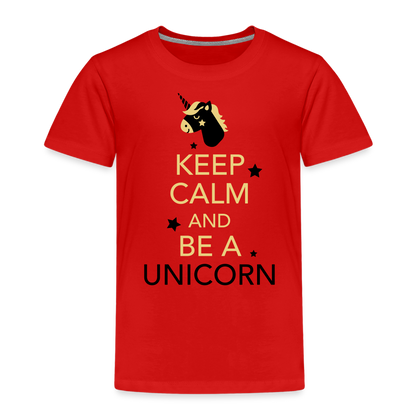 Kinder Premium T-Shirt - Keep Calm and be a Unicorn - Rot