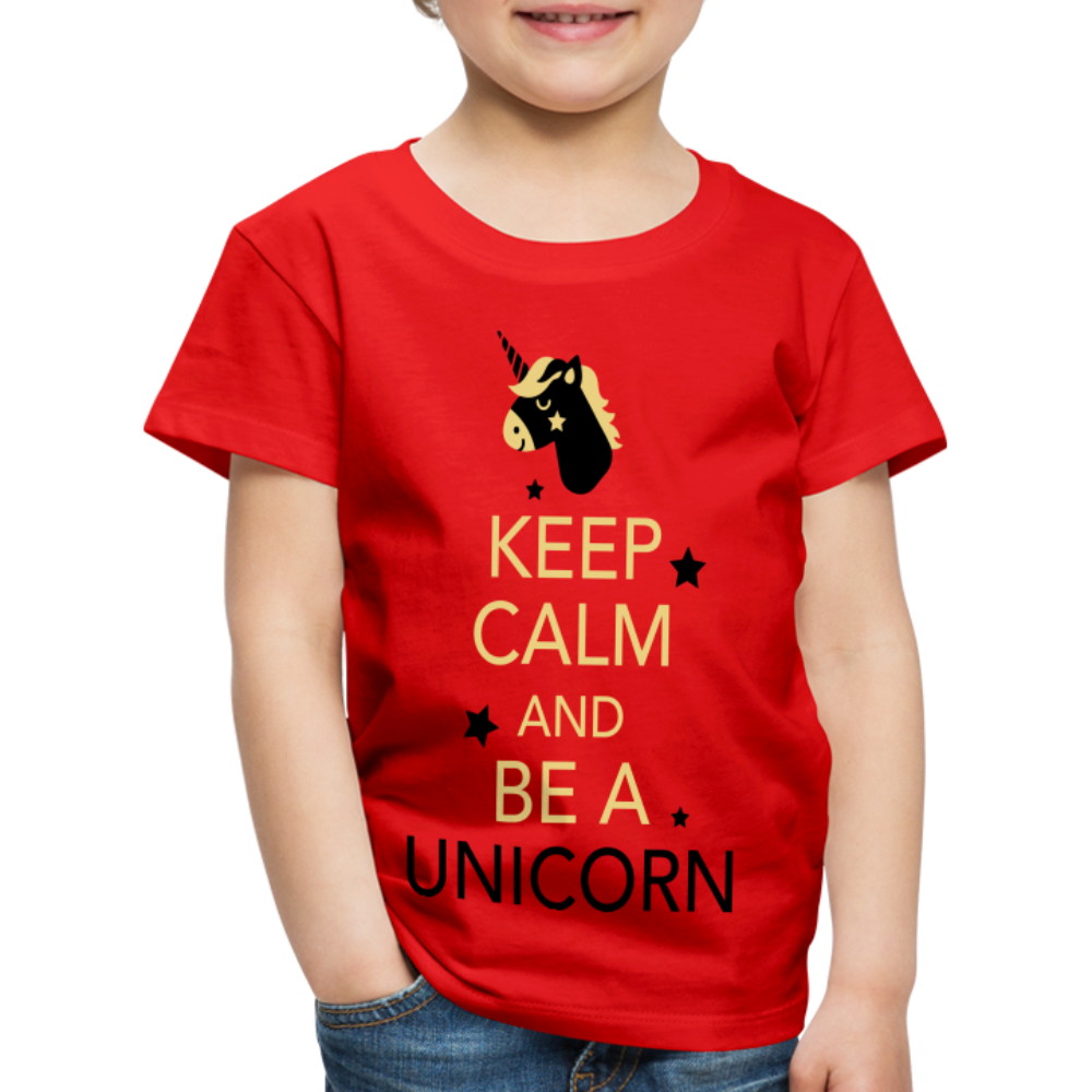 Kinder Premium T-Shirt - Keep Calm and be a Unicorn - Rot