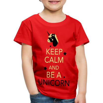 Kinder Premium T-Shirt - Keep Calm and be a Unicorn - Rot