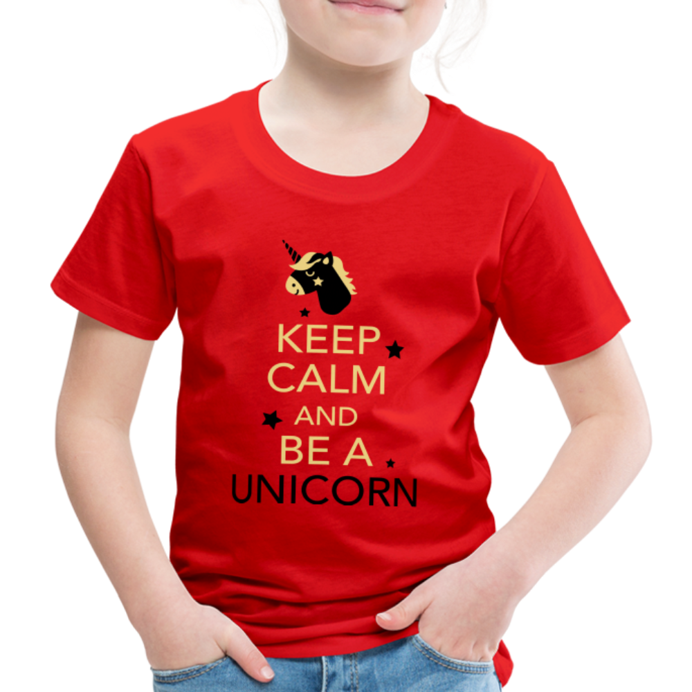 Kinder Premium T-Shirt - Keep Calm and be a Unicorn - Rot