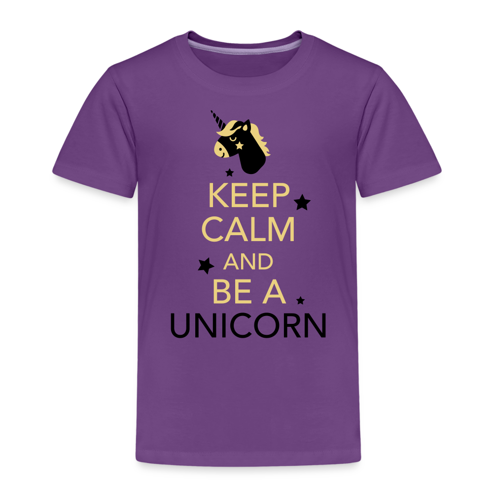 Kinder Premium T-Shirt - Keep Calm and be a Unicorn - Lila