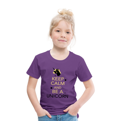 Kinder Premium T-Shirt - Keep Calm and be a Unicorn - Lila