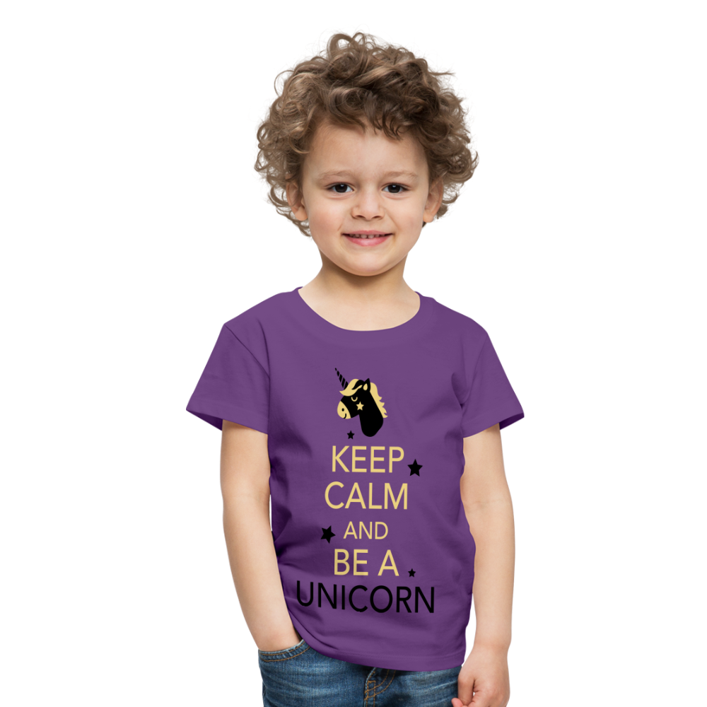 Kinder Premium T-Shirt - Keep Calm and be a Unicorn - Lila