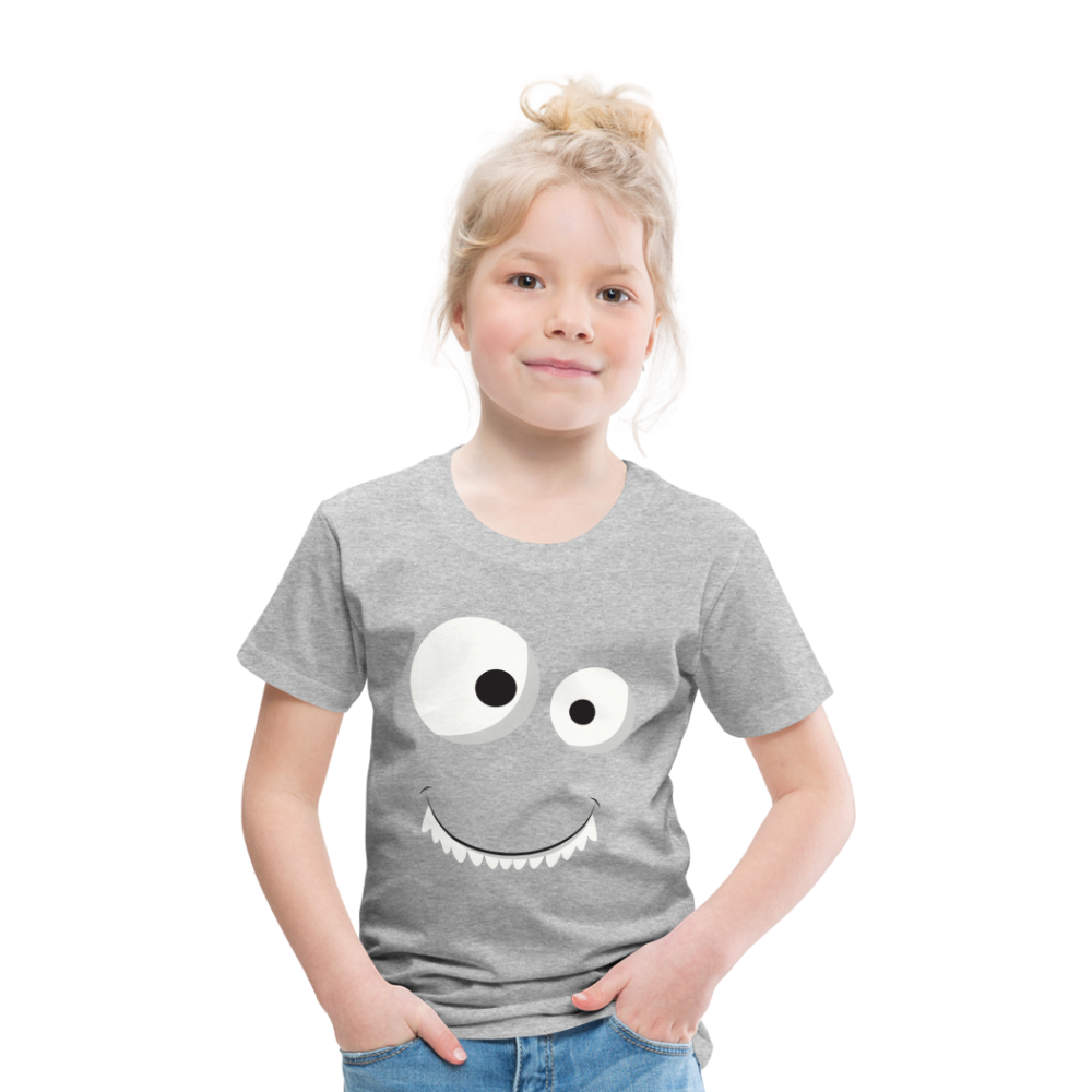 Kinder Premium T-Shirt - Monster Design - Grau meliert