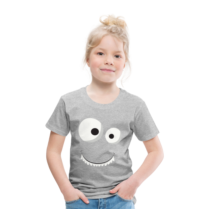 Kinder Premium T-Shirt - Monster Design - Grau meliert