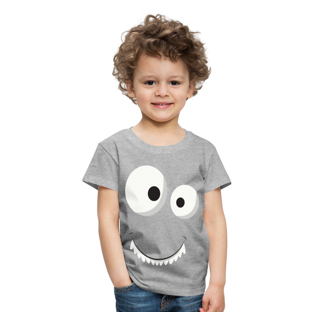 Kinder Premium T-Shirt - Monster Design - Grau meliert