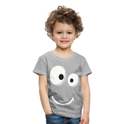 Kinder Premium T-Shirt - Monster Design - Grau meliert