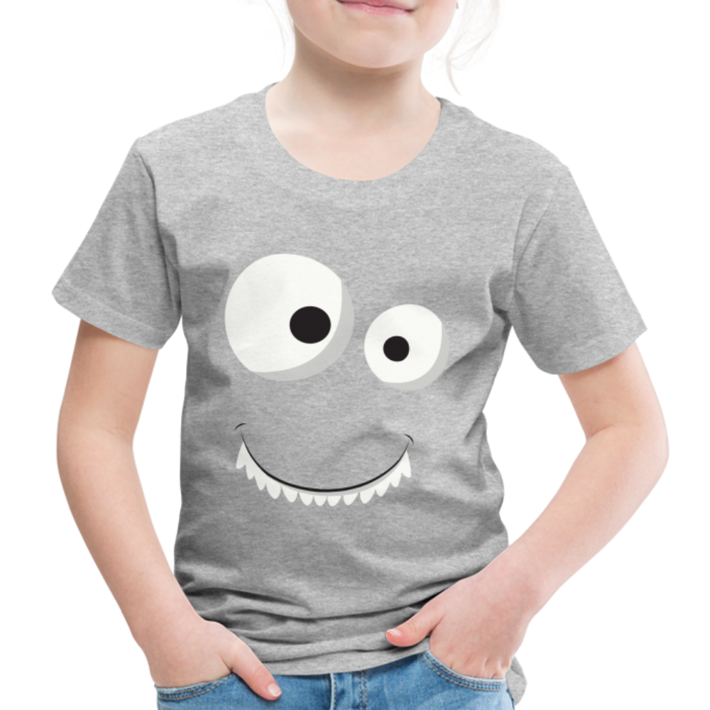 Kinder Premium T-Shirt - Monster Design - Grau meliert