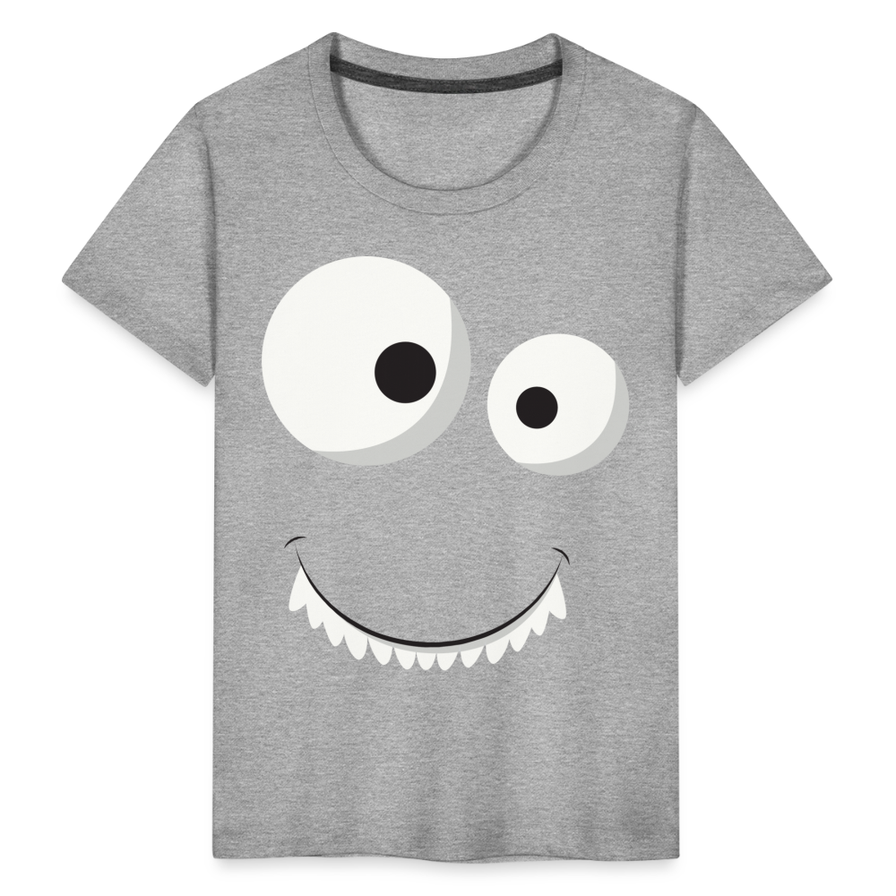 Kinder Premium T-Shirt - Monster Design - Grau meliert