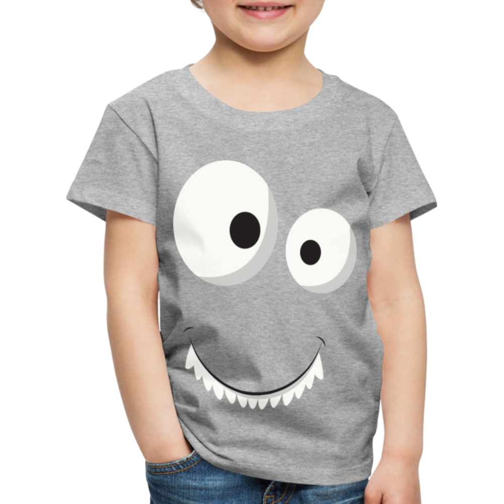 Kinder Premium T-Shirt - Monster Design - Grau meliert