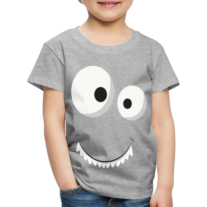 Kinder Premium T-Shirt - Monster Design - Grau meliert