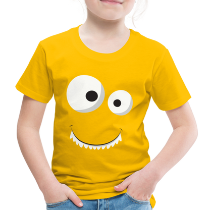 Kinder Premium T-Shirt - Monster Design - Sonnengelb