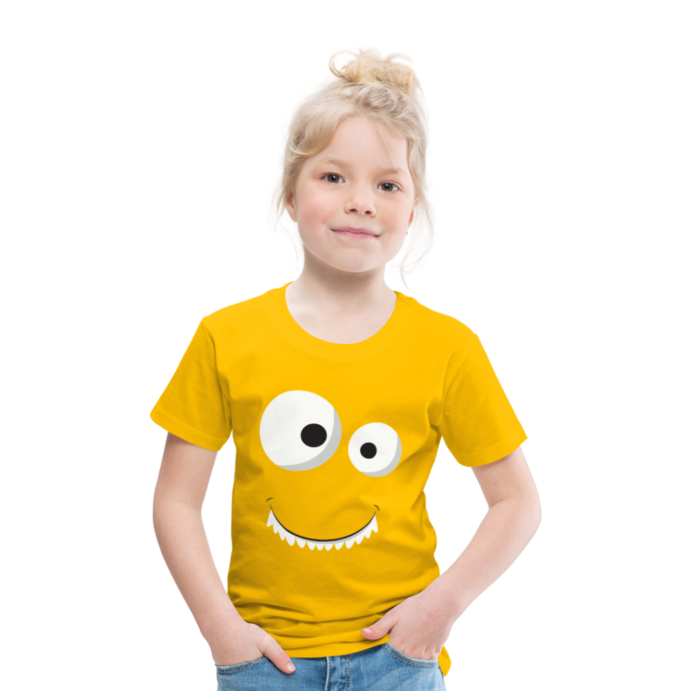 Kinder Premium T-Shirt - Monster Design - Sonnengelb