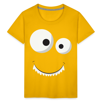 Kinder Premium T-Shirt - Monster Design - Sonnengelb