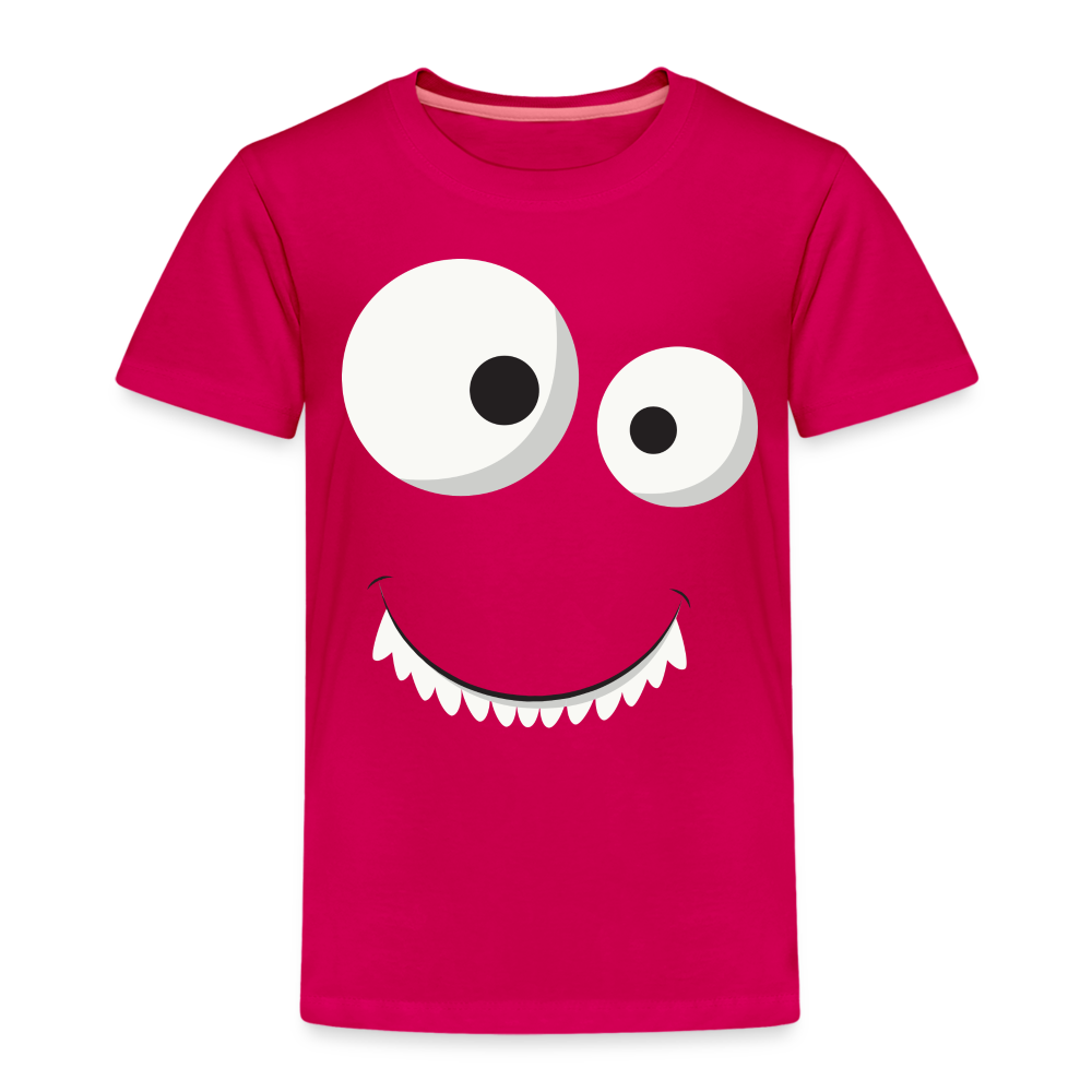 Kinder Premium T-Shirt - Monster Design - dunkles Pink