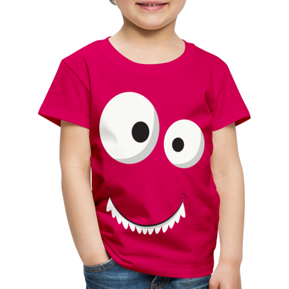 Kinder Premium T-Shirt - Monster Design - dunkles Pink