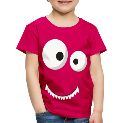 Kinder Premium T-Shirt - Monster Design - dunkles Pink