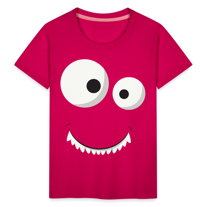 Kinder Premium T-Shirt - Monster Design - dunkles Pink