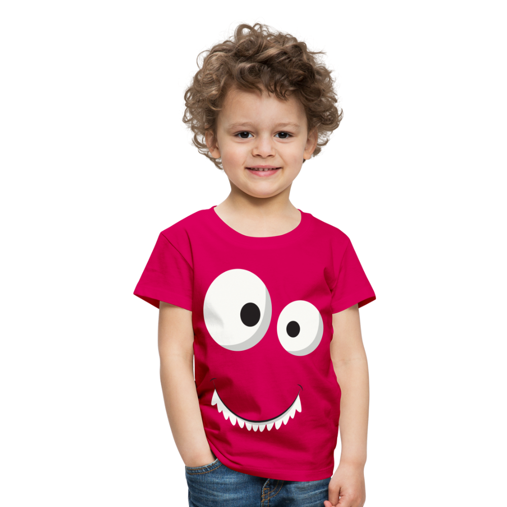 Kinder Premium T-Shirt - Monster Design - dunkles Pink