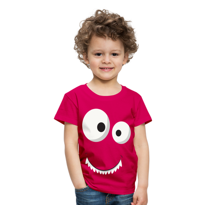 Kinder Premium T-Shirt - Monster Design - dunkles Pink