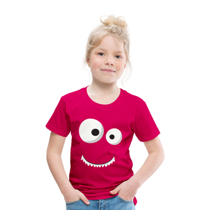 Kinder Premium T-Shirt - Monster Design - dunkles Pink