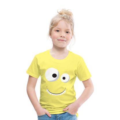 Kinder Premium T-Shirt - Monster Design - Gelb