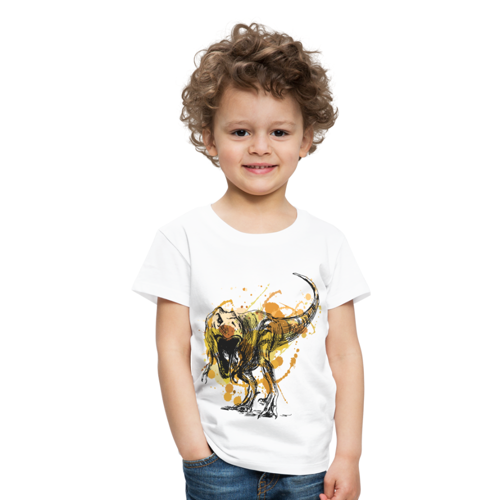 Kinder Premium T-Shirt - Dinosaurier- - T-Rex Design - weiß