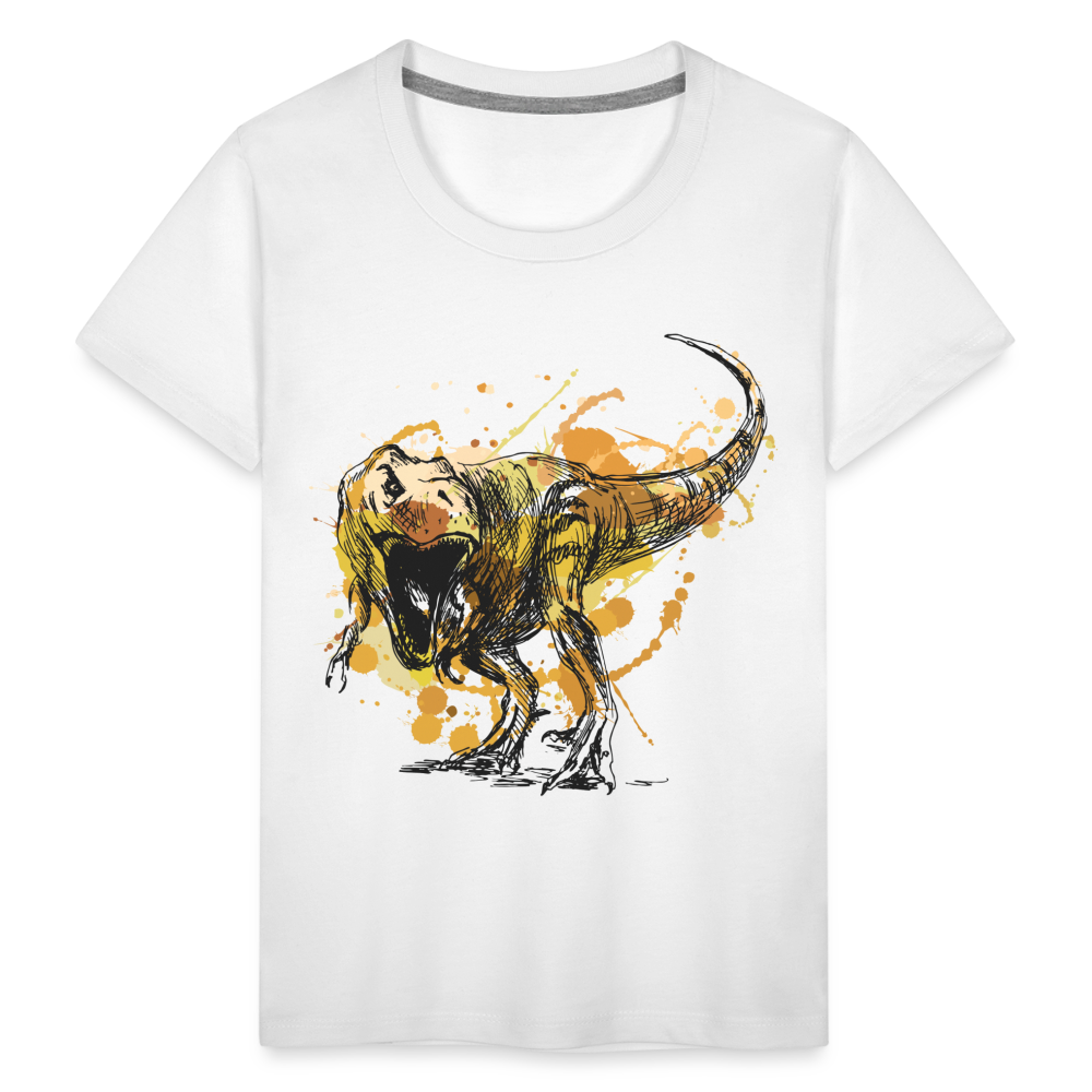 Kinder Premium T-Shirt - Dinosaurier- - T-Rex Design - weiß