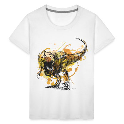 Kinder Premium T-Shirt - Dinosaurier- - T-Rex Design - weiß