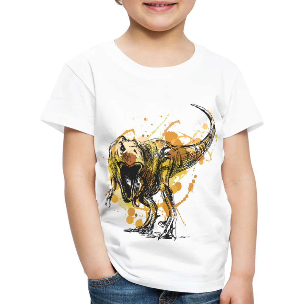 Kinder Premium T-Shirt - Dinosaurier- - T-Rex Design - weiß