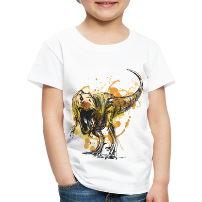 Kinder Premium T-Shirt - Dinosaurier- - T-Rex Design - weiß