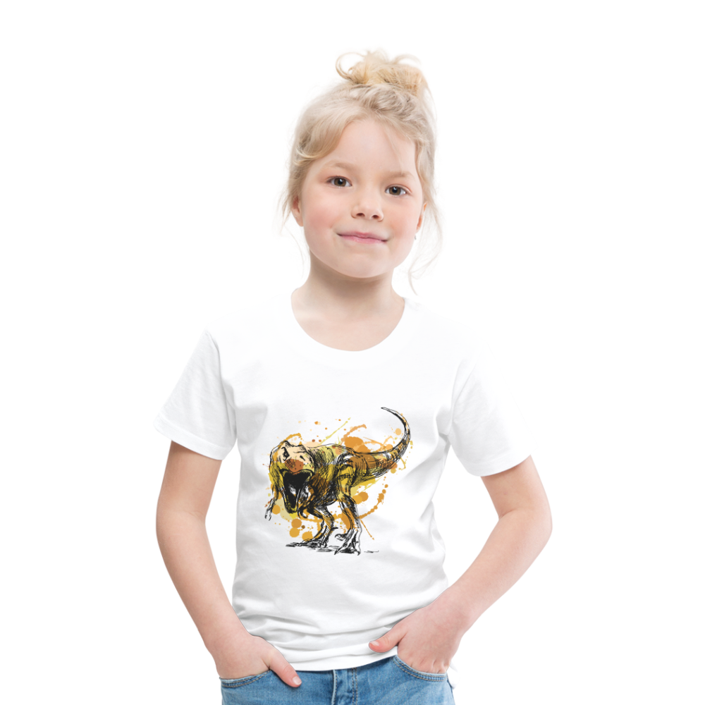 Kinder Premium T-Shirt - Dinosaurier- - T-Rex Design - weiß