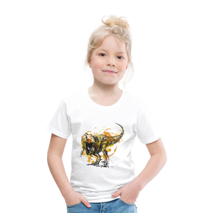 Kinder Premium T-Shirt - Dinosaurier- - T-Rex Design - weiß