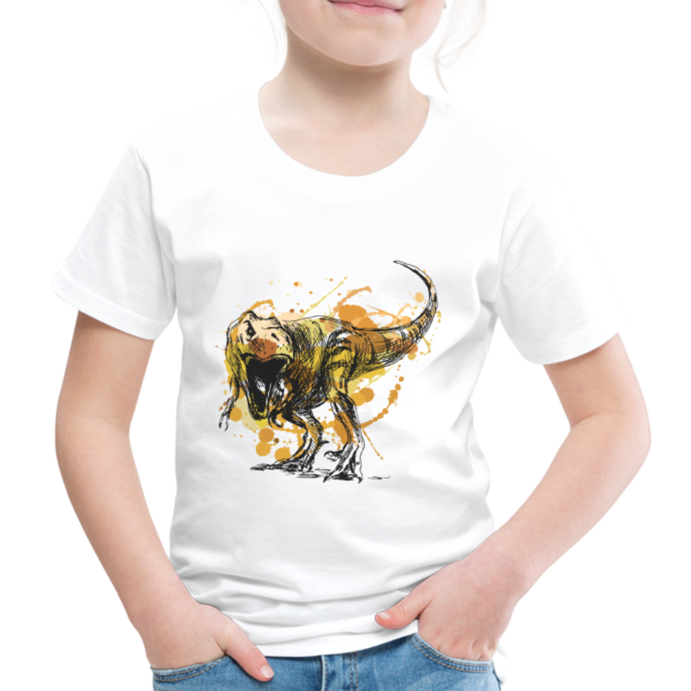 Kinder Premium T-Shirt - Dinosaurier- - T-Rex Design - weiß