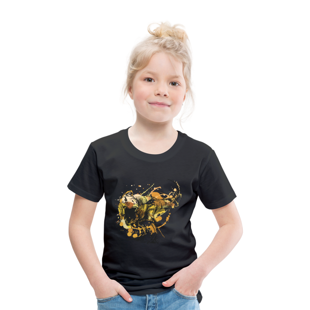 Kinder Premium T-Shirt - Dinosaurier- - T-Rex Design - Schwarz